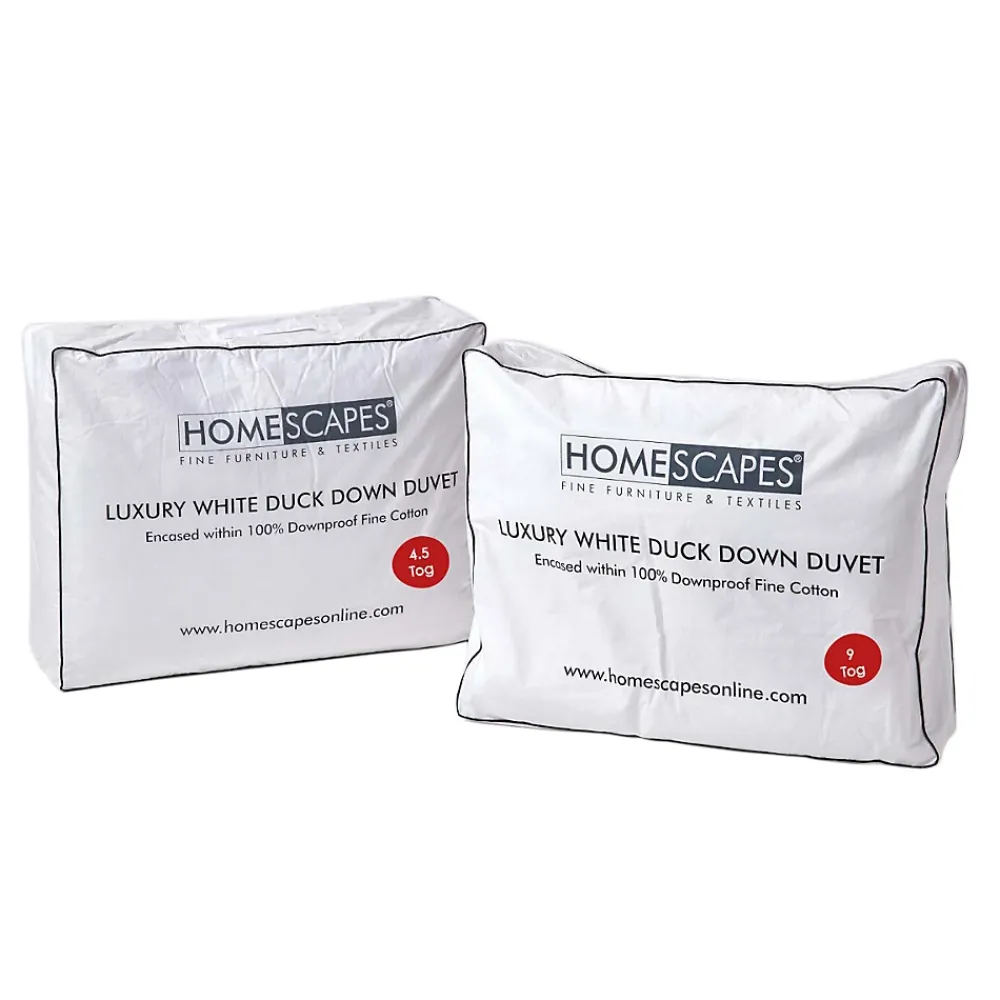 Homescapes Lot de 2 Couettes de Luxe 4 saisons en duvet de canard 9 + 4.5 Tog, 135 x 200 cm -* Couette
