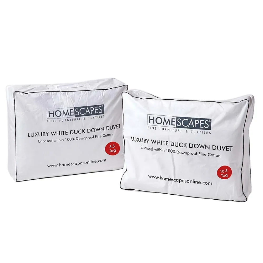 Homescapes Lot de 2 Couettes de Luxe 4 saisons en duvet de canard 10.5 + 4.5 Tog, 135 x 200 cm -* Couette