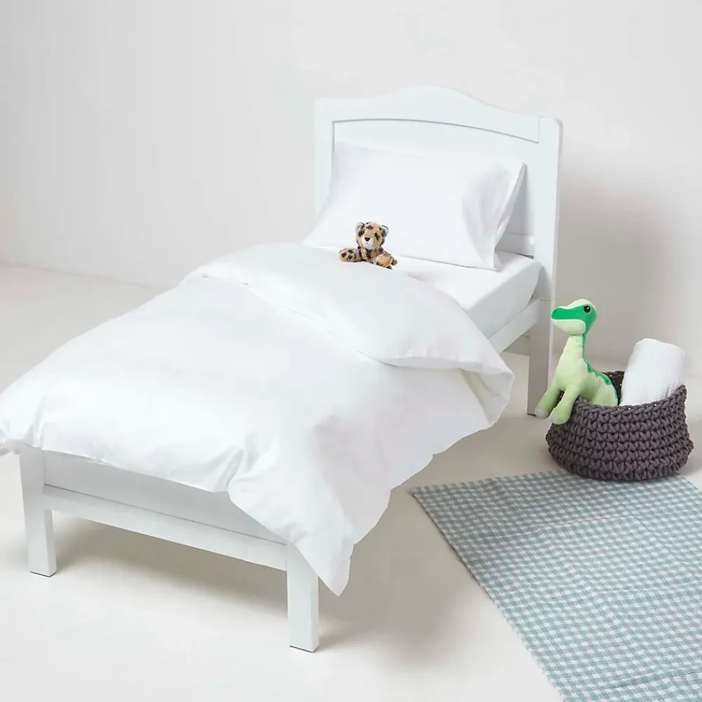 Homescapes Lot de 2 draps housse lit bébé en coton égyptien bio 400 fils blanc, 60 x 120 cm -* Drap Housse|Drap Housse