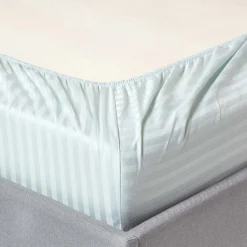 Lot de 2 draps housse lit bébé en coton égyptien 330 fils bleu, 70 x 140 cm -><noscript><img width=