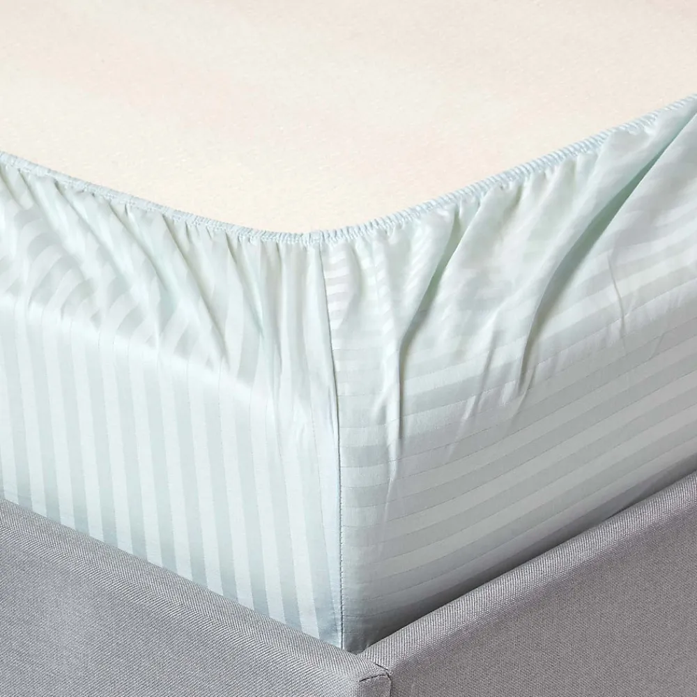 Lot de 2 draps housse lit bébé en coton égyptien 330 fils bleu, 70 x 140 cm ->Homescapes Clearance
