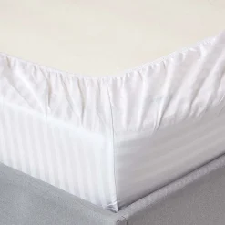 Lot de 2 draps housse lit bébé en coton égyptien 330 fils blanc, 60 x 120 cm -><noscript><img width=