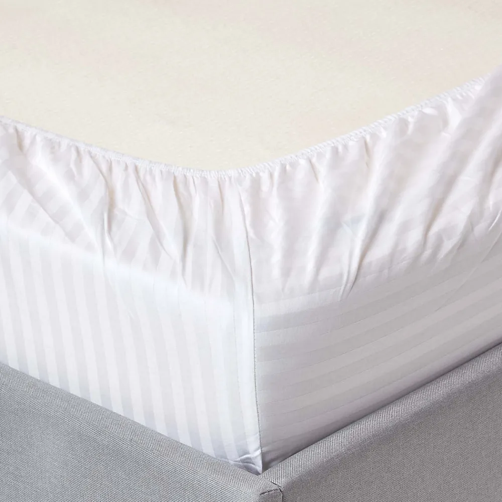 Lot de 2 draps housse lit bébé en coton égyptien 330 fils blanc, 60 x 120 cm ->Homescapes Outlet
