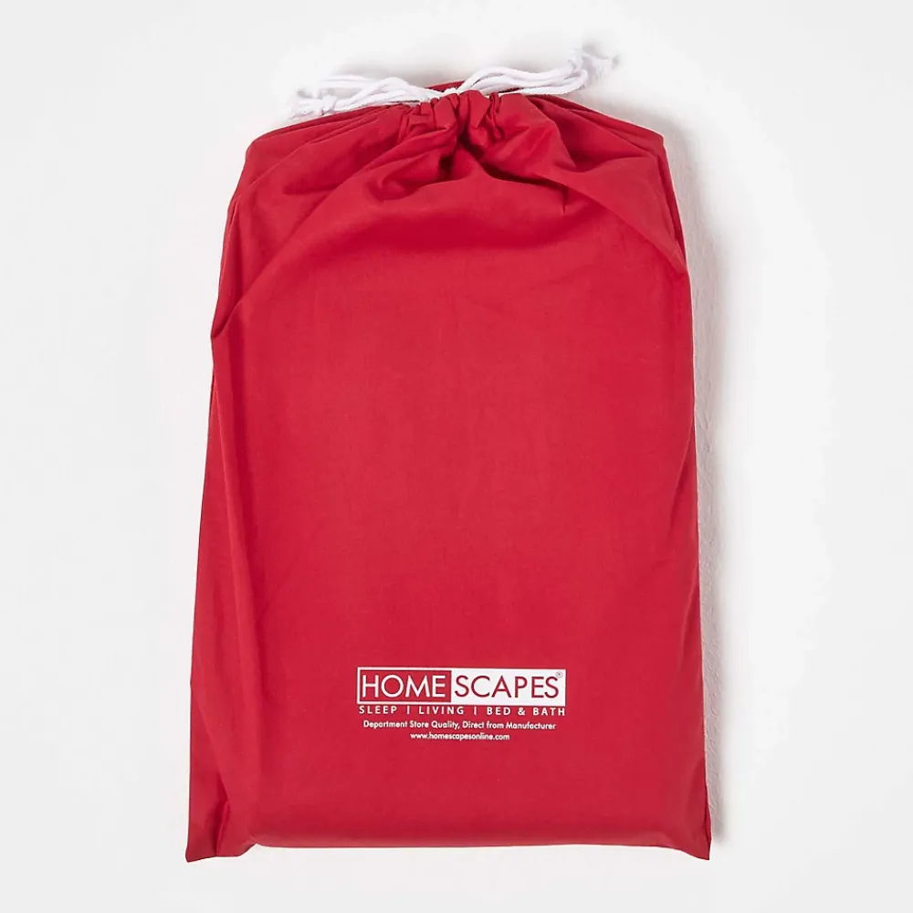 Homescapes Lot de 2 draps housse lit bébé en coton égyptien 200 fils rouge, 60 x 120 cm -* Drap Housse|Drap Housse