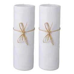 Lot de 2 Draps housse lit bébé 60 x 120 cm / 100% coton / 57 fils/cm² - 1 Blanc + 1 Blanc>Coton Pur New