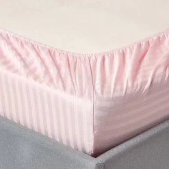 Lot de 2 draps housse lit bébé en coton égyptien 330 fils rose, 60 x 120 cm -><noscript><img width=