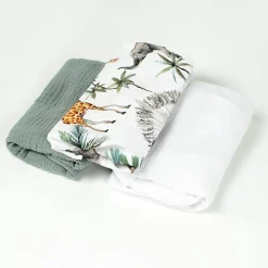 Sevira Kids Lot de 3 Draps housses couffin en coton Safari* Drap Housse|Drap Housse