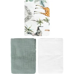 Sevira Kids Lot de 3 Draps housses couffin en coton Safari* Drap Housse|Drap Housse