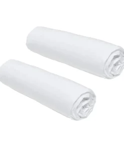 Todays Tools Lot de 2 draps housses TODAY Essential - 90 x 190 cm - 1 personne - 100% Coton - Craie* Drap Housse|Drap Housse