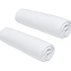 Todays Tools Lot de 2 draps housses TODAY Essential - 90 x 190 cm - 1 personne - 100% Coton - Craie* Drap Housse|Drap Housse