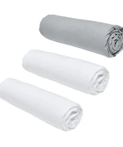 Lot de 3 draps housses TODAY Essential - 140 x 190 cm - 2 personnes - 100% Coton - Craie/ Acier>Todays Tools Hot