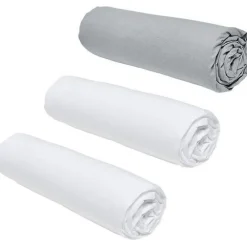 Lot de 3 draps housses TODAY Essential - 140 x 190 cm - 2 personnes - 100% Coton - Craie/ Acier>Todays Tools Hot