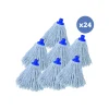 MSV Lot de 24 franges à serpillière de rechange en coton 250gr Blanc embout hexagonal* Serpillère