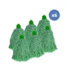 MSV Lot de 6 franges à serpillière de rechange en microfibre Vert* Serpillère