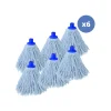MSV Lot de 6 franges en coton blanc 250g* Serpillère