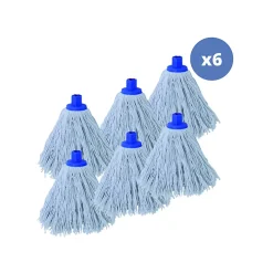 MSV Lot de 6 franges en coton blanc 250g* Serpillère