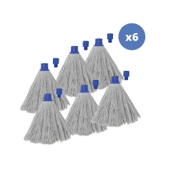 MSV Lot de 6 franges en coton blanc 220g* Serpillère