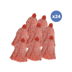 MSV Lot de 24 franges en microfibre rouge* Serpillère