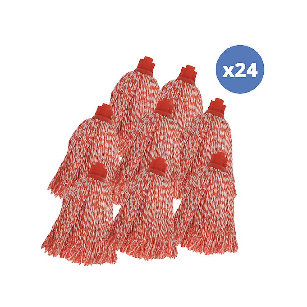 MSV Lot de 24 franges en microfibre rouge* Serpillère