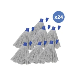 MSV Lot de 24 franges en viscose bleu* Serpillère