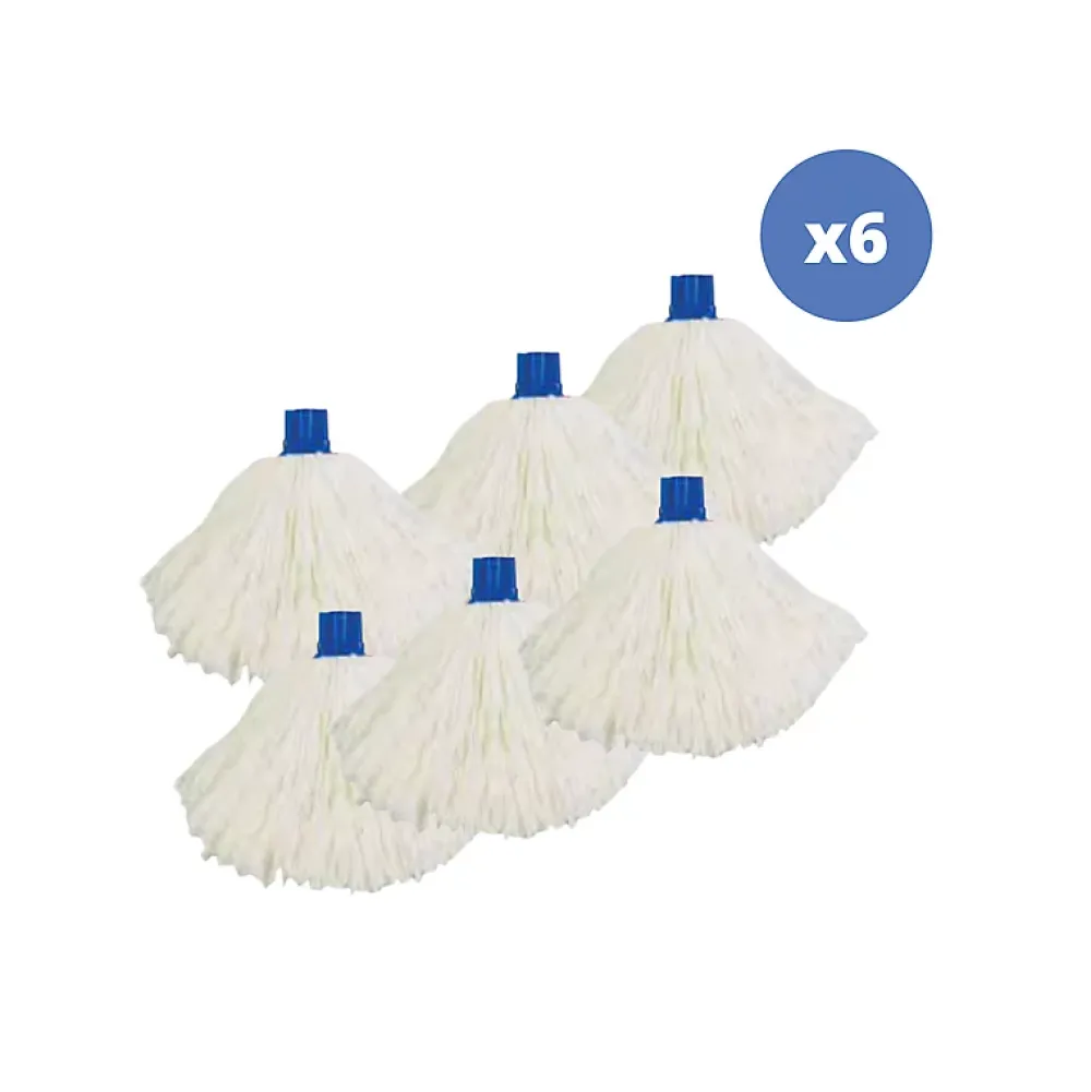 MSV Lot de 6 franges microfibre blanc 150g* Serpillère