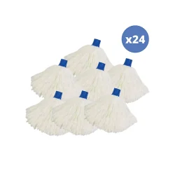 MSV Lot de 24 franges microfibre blanc 150g* Serpillère