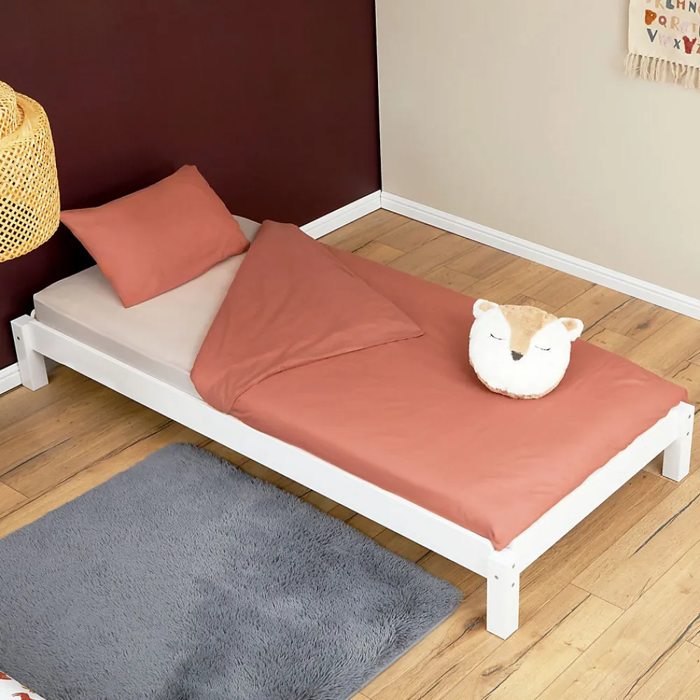 Lot de 2 lits superposables 80x190 cm RINO en pin massif lasuré blanc>Idimex Sale