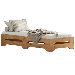 Lot de 2 lits superposables RONNY en bois massif 90 x 200 cm - Coloris chêne>Idimex Sale