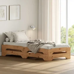 Lot de 2 lits superposables RONNY en bois massif 90 x 200 cm - Coloris chêne>Idimex Sale