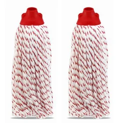 Lot de 2 mop, serpillère à franges pour balai, tête de balai, recharge lave sol, tête de rechange en microfibre, 150 gr>Juanio Sale