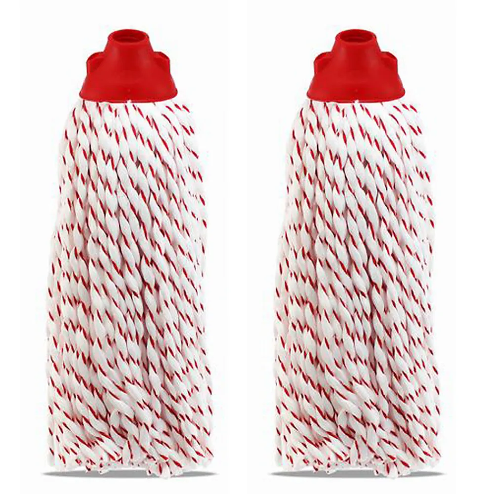 Lot de 2 mop, serpillère à franges pour balai, tête de balai, recharge lave sol, tête de rechange en microfibre, 150 gr>Juanio Sale