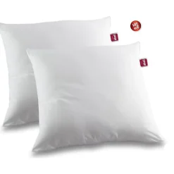 Lot de 2 oreillers anti-acariens - 60 x 60 cm - 100% coton traité Bio -><noscript><img width=