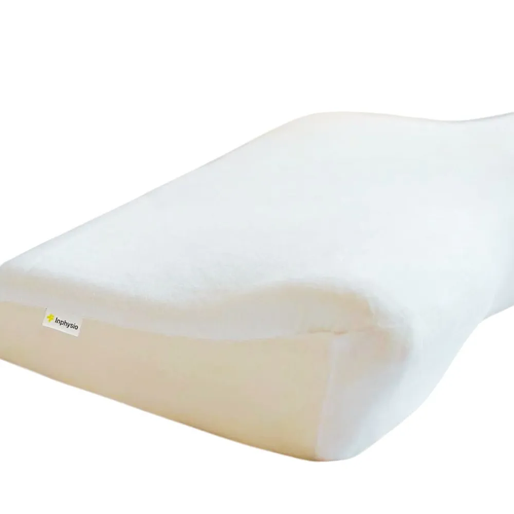 Inphysio Lot de 2 oreillers avec taies d'oreiller en bambou et taie d'oreiller en coton - Confort Plus* Oreiller Mémoire De Forme