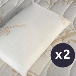 Olympe Literie Lot de 2 oreillers Bamboo 40x60 cm Mémoire de forme* Oreiller Mémoire De Forme