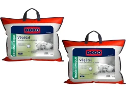 Dodo Lot de 2 oreillers ergonomiques à mémoire de forme - 45x70 cm - VEGETAL* Oreiller Mémoire De Forme