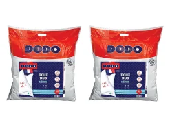 Lot de 2 oreillers toucher peau de pêche - 60 x 60 cm - DOUX DUO>Dodo Best