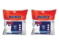 Lot de 2 oreillers toucher peau de pêche - 60 x 60 cm - DOUX DUO>Dodo Best