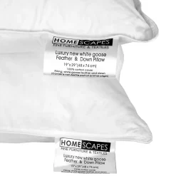 Lot de 2 oreillers en plumes et duvet d'oie, 50 x 75 cm -><noscript><img width=