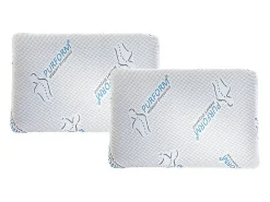 Vente-unique Lot de 2 oreillers mémoire de forme anti acariens 60 x 40 cm PURFORM - SIRONA* Oreiller Mémoire De Forme