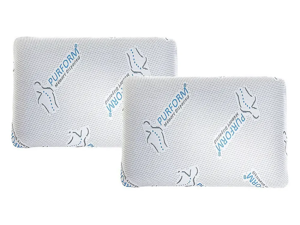 Vente-unique Lot de 2 oreillers mémoire de forme anti acariens 60 x 40 cm PURFORM - SIRONA* Oreiller Mémoire De Forme