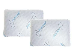 Vente-unique Lot de 2 oreillers mémoire de forme anti acariens 60 x 40 cm PURFORM - SIRONA* Oreiller Mémoire De Forme
