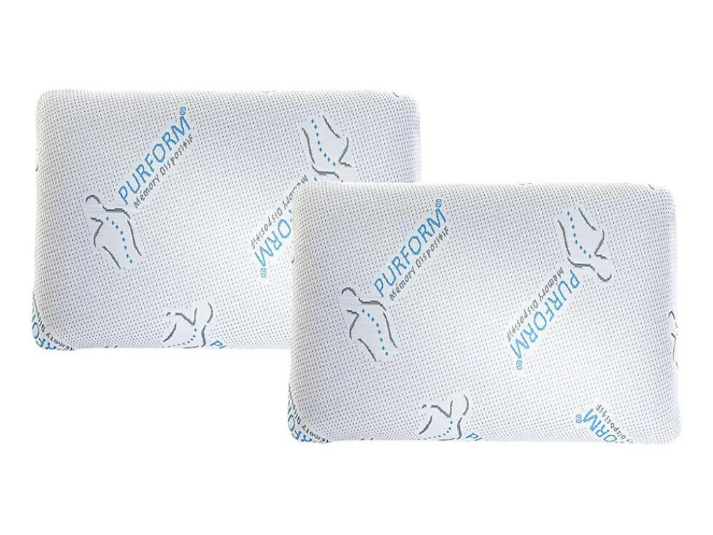 Vente-unique Lot de 2 oreillers mémoire de forme anti acariens 60 x 40 cm PURFORM - SIRONA* Oreiller Mémoire De Forme