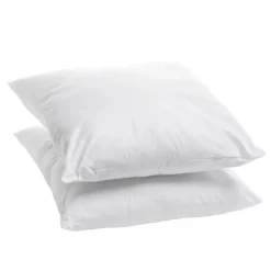 Bleu Calin Lot de 2 Oreillers Moelleux 60x60cm COTON BIO* Oreiller Moelleux