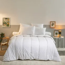 Lot de 2 Oreillers Moelleux 60x60cm Anti punaises DE LIT>Bleu Calin Outlet