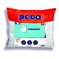 Lot de 2 oreillers Tendance 50x70 cm- 100% Polyester -><noscript><img width=