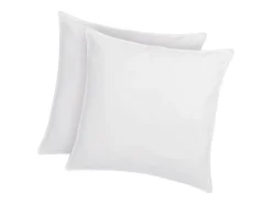 Vente-unique Lot de 2 oreillers traitement anti-acariens naturel Greencare - 60 x 60 cm - 550 gr - Blanc - coton - AZYLIA* Oreiller Moelleux