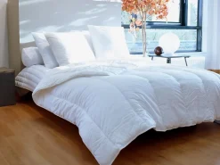 Vente-unique Lot de 2 oreillers traitement anti-acariens naturel Greencare - 60 x 60 cm - 550 gr - Blanc - coton - AZYLIA* Oreiller Moelleux