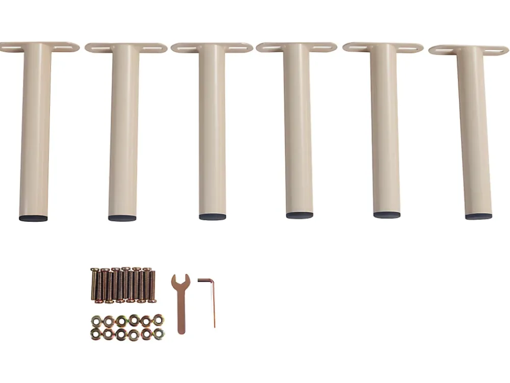 Vente-unique Lot de 6 pieds cylindriques pour cadres à lattes - Beige - BOLGARE* Pied De Lit
