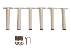 Vente-unique Lot de 6 pieds cylindriques pour cadres à lattes - Beige - BOLGARE* Pied De Lit