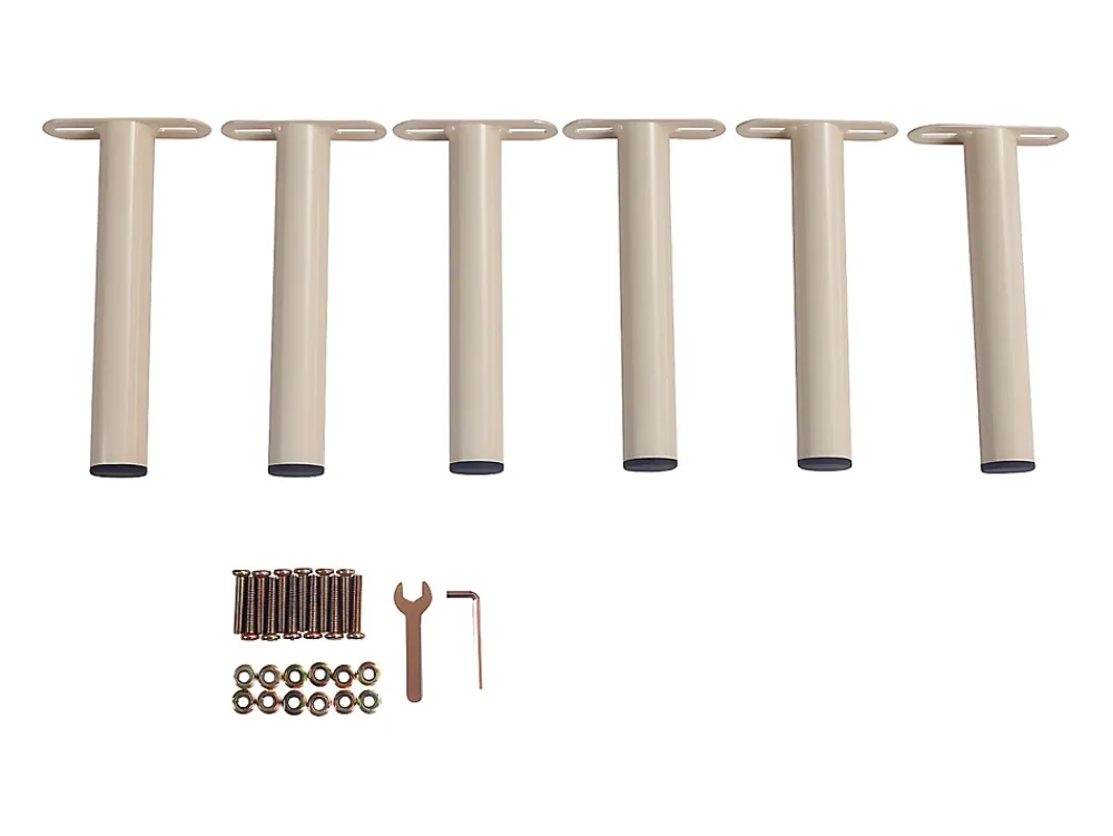 Vente-unique Lot de 6 pieds cylindriques pour cadres à lattes - Beige - BOLGARE* Pied De Lit